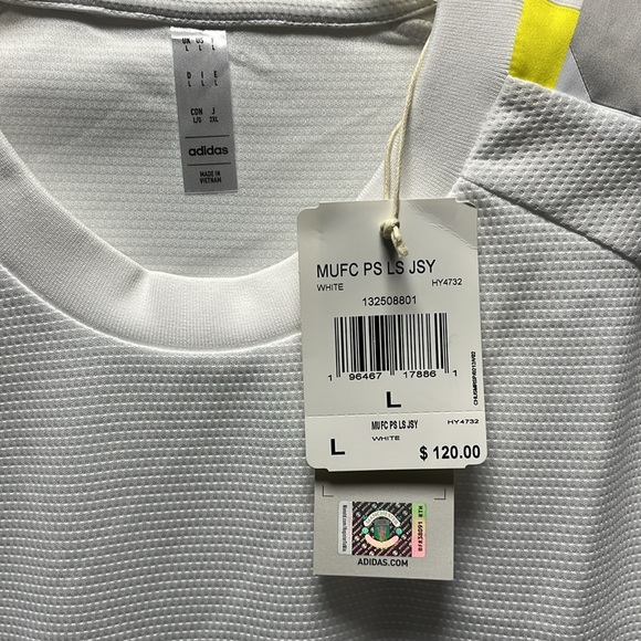 Manchester United Peter Saville NWT Official Jersey white multicolor size large - Picture 10 of 11